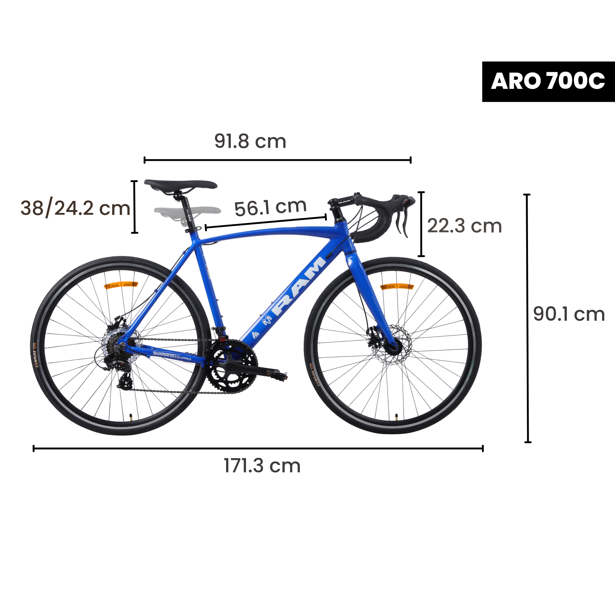 Bicicleta Road R700 C.54 T G, Azul Rey