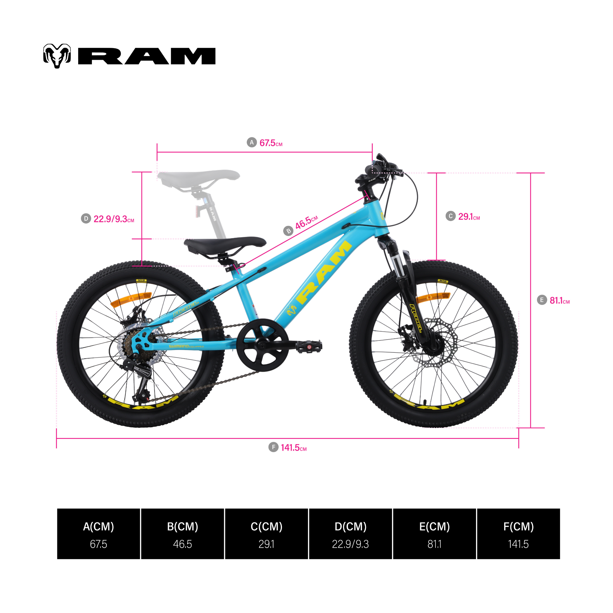 Bicicleta de Montaña Infantil, R 20 Color Azul