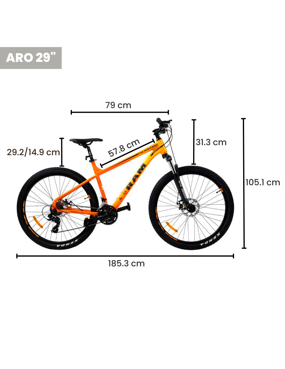 Bicicleta de Montaña MTB, R29 Naranja