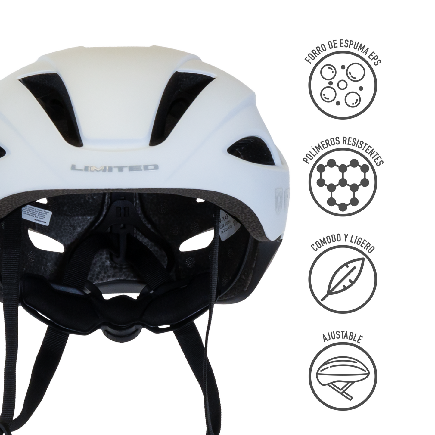 Casco Para Ciclismo Road Aerodinámico Ajustable, Blanco