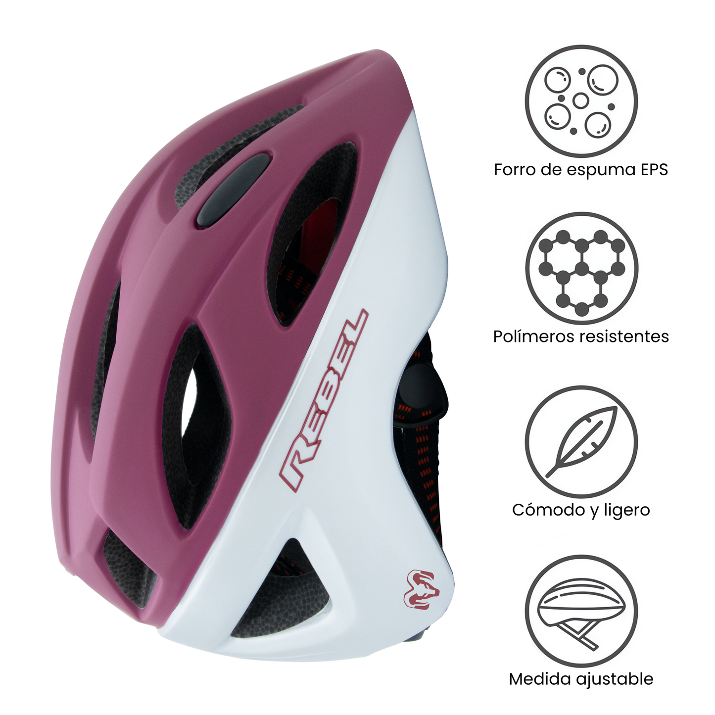 Casco Juvenil de Ciclismo Para Montaña Ajustable, Purpura