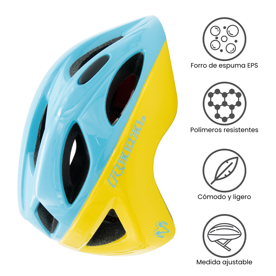 Casco Infantil de Ciclismo de Montaña MTB, Azul Claro