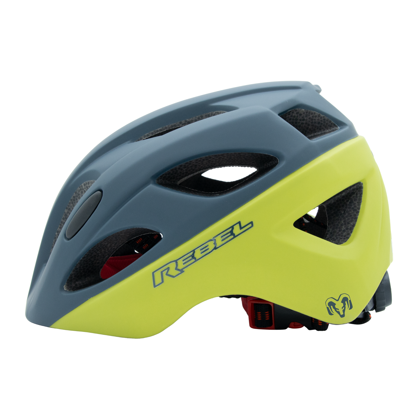 Casco Juvenil de Ciclismo Para Montaña Ajustable, Azul con Verde