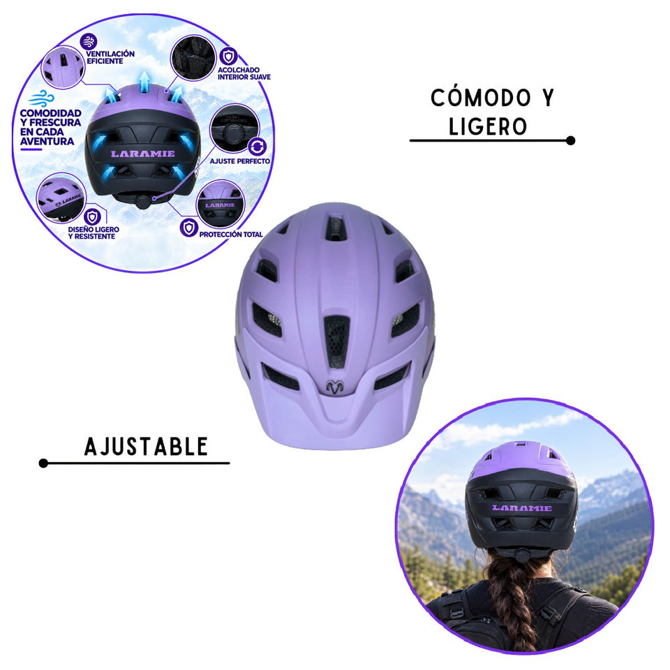 Casco MTB de Ciclismo para Montaña, Lila
