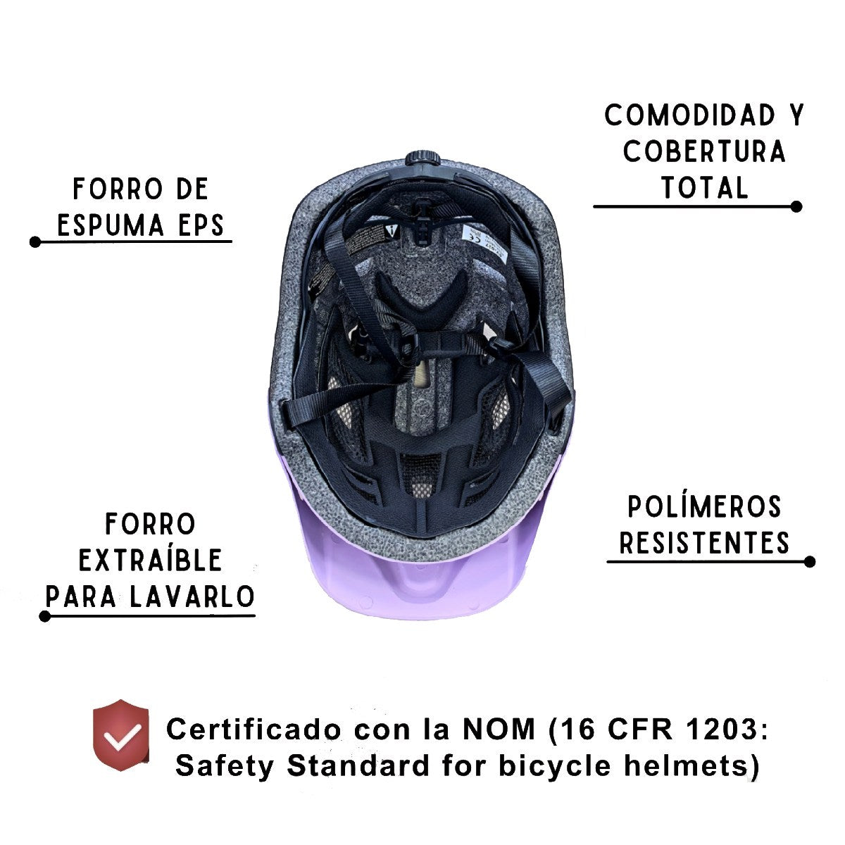 Casco MTB de Ciclismo para Montaña, Lila