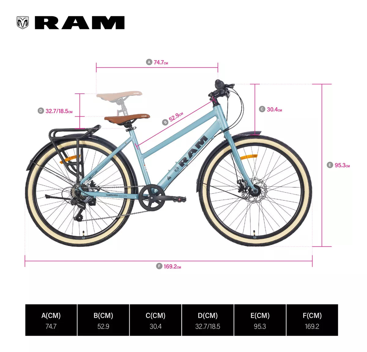 Bicicleta City R 26, Azul Celeste