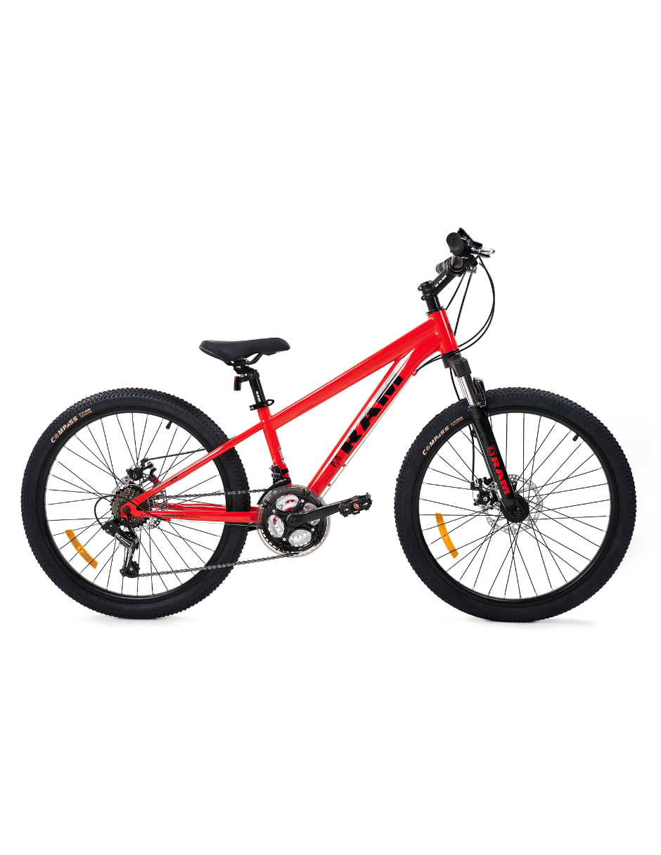 Bicicleta Montaña, Rodada 24, Color Rojo