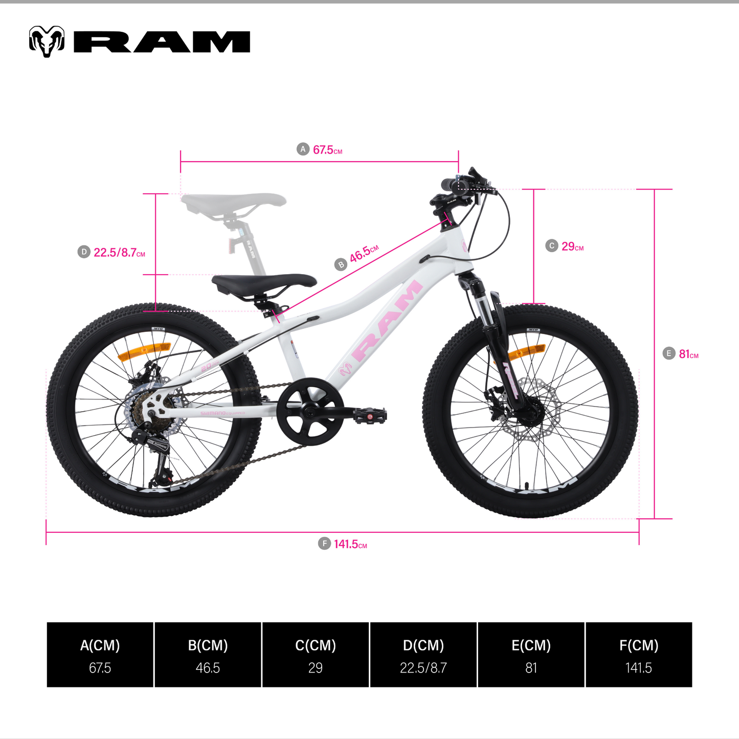 Bicicleta de Montaña Infantil R20, Rosa