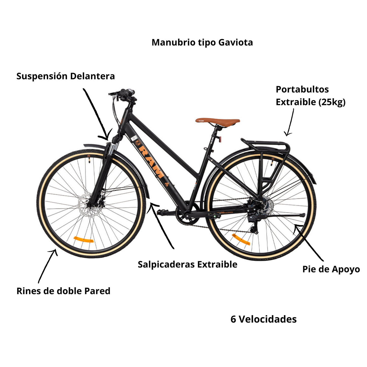 Bicicleta  de Montaña City R 700 Negra