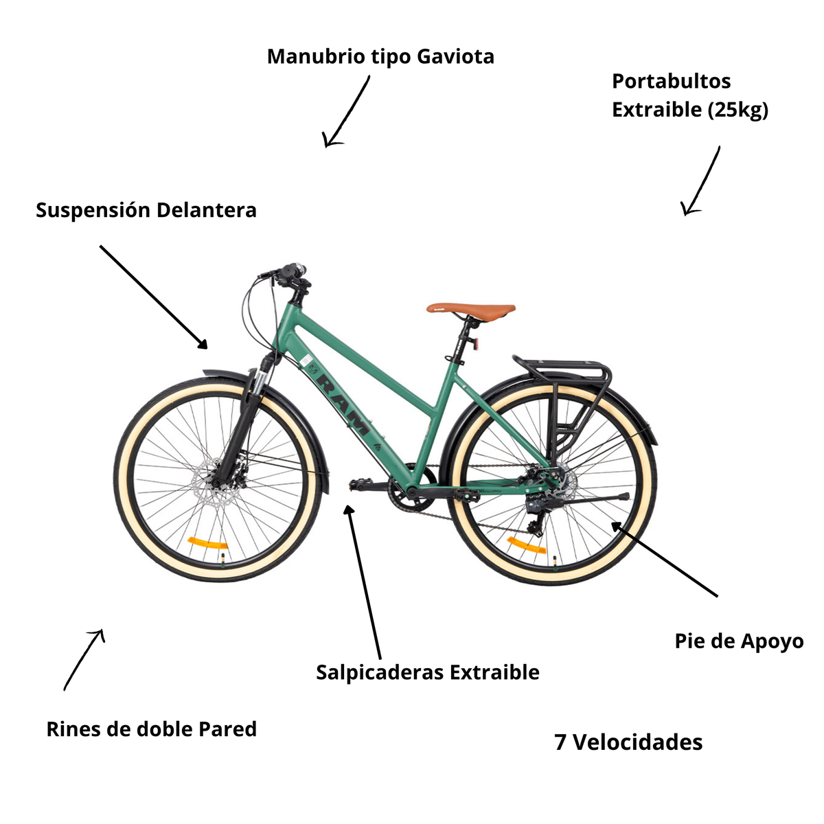 Bicicleta de Montaña City, R 26 Verde