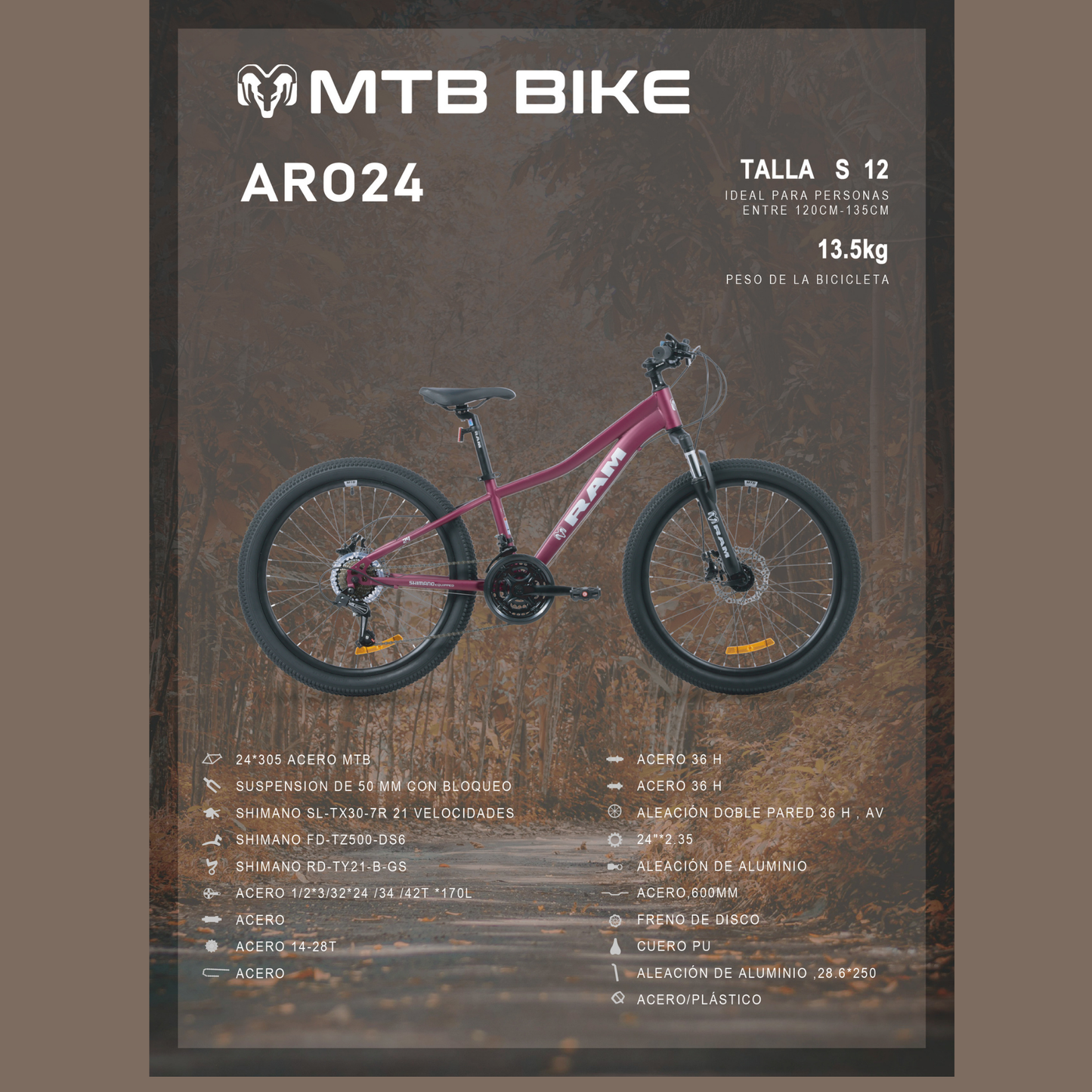 Bicicleta Kids Rebel | R24, Purpura