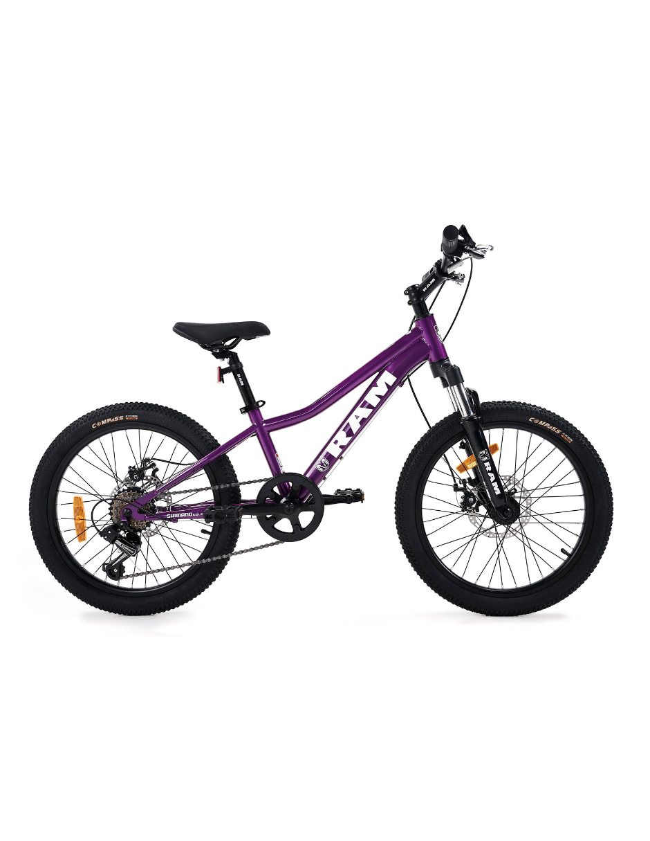 Bicicleta Montaña RAM Rebel Kids | Rodada 20  | K20 6 Velocidades MTB  | Color Morada